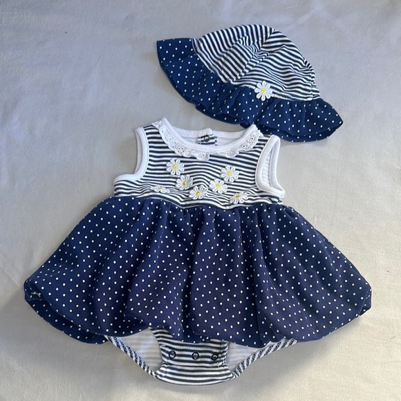 Little Me Other - Little Me Striped Baby Outfit with Daisies